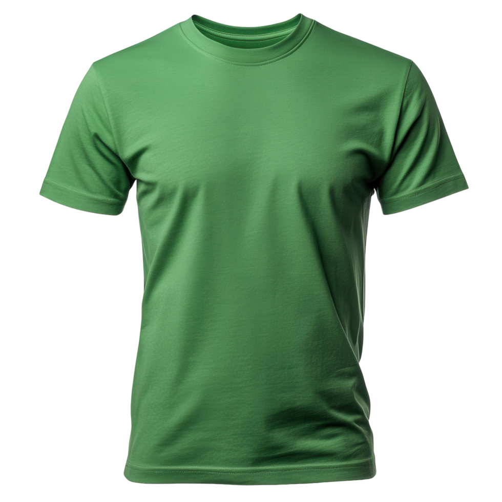 Vibrant green t-shirt on display against a neutral background png