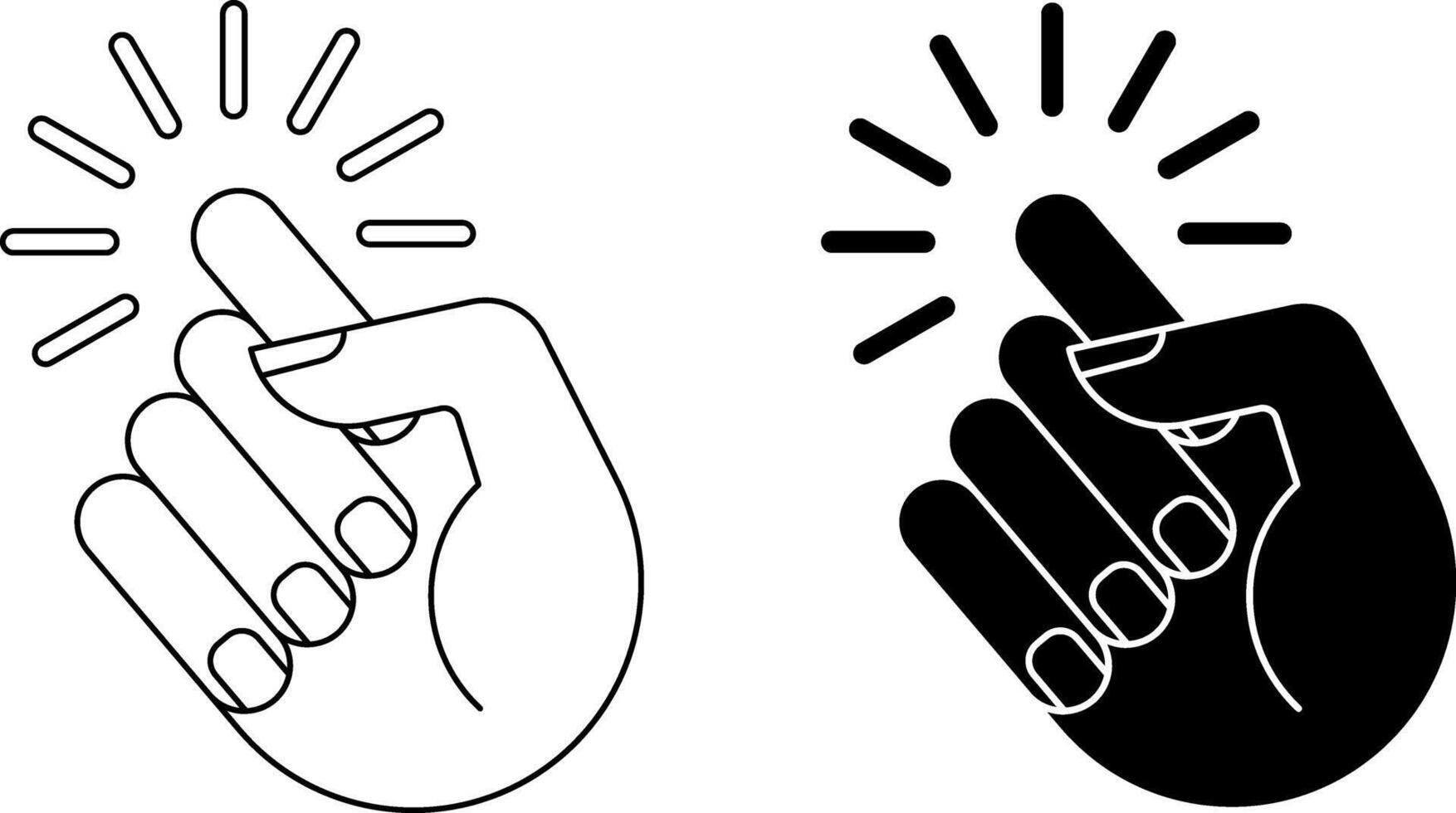 outline silhouette Hand knocking door icon set vector