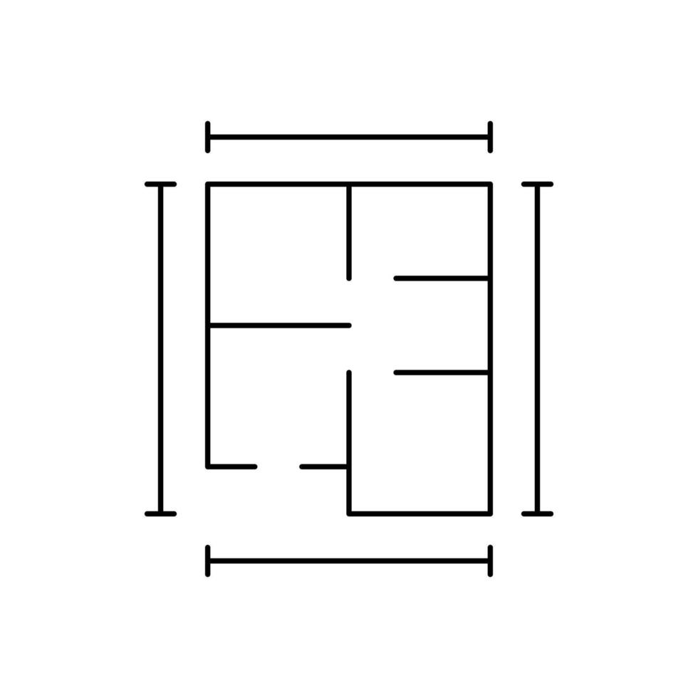 top view house plan icon vector