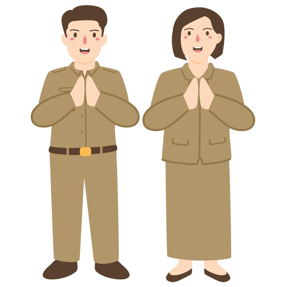 Civil Servant In Greeting Pose illustration vector