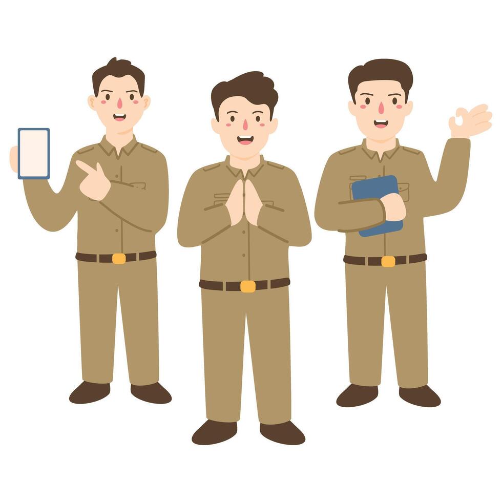 pns teacher and government greeting pose vector
