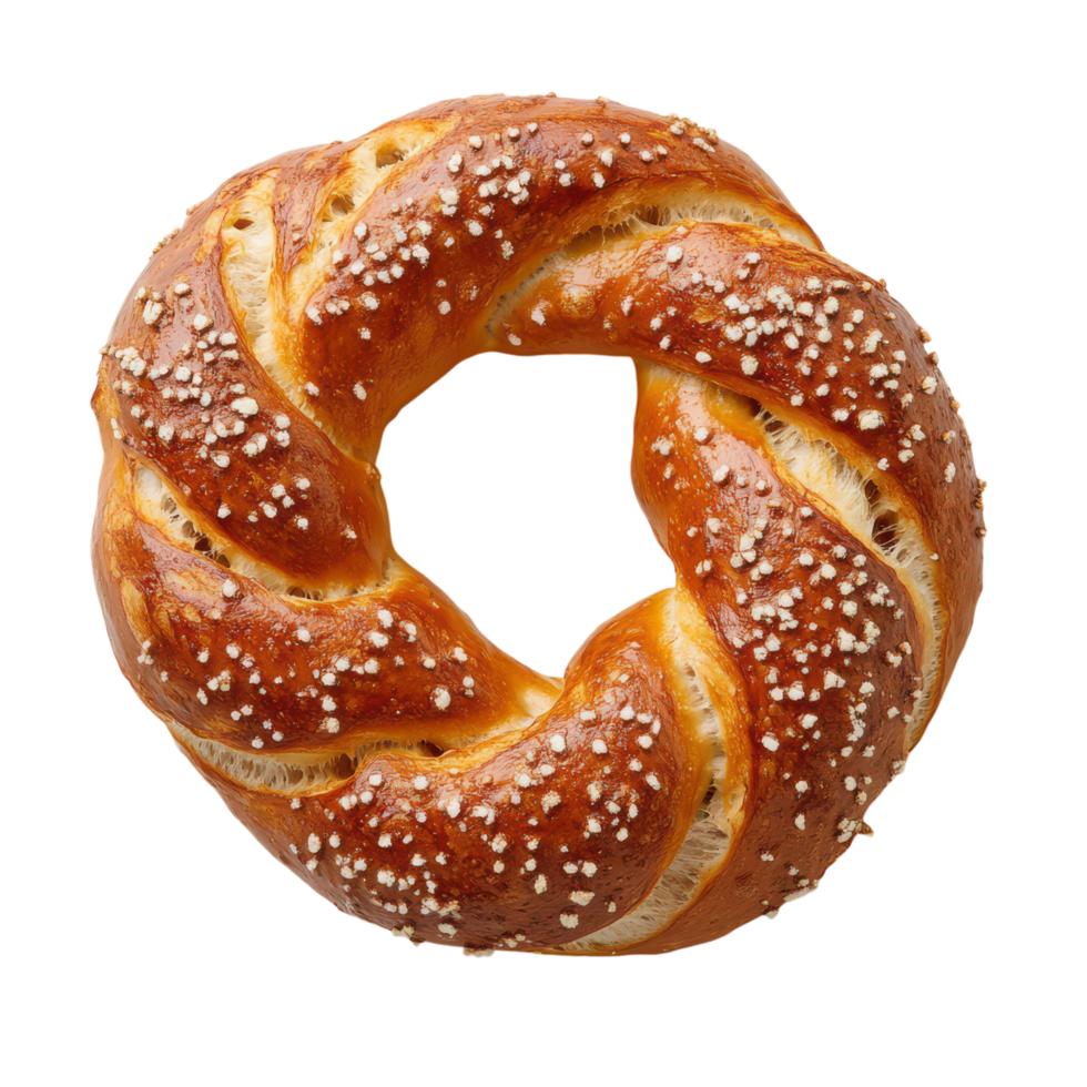 nyligen bakad pretzel krans stänkte med grov salt png
