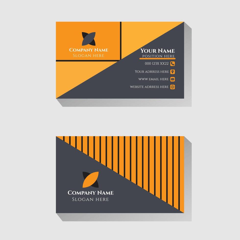 creative business card design with yellow color vector
