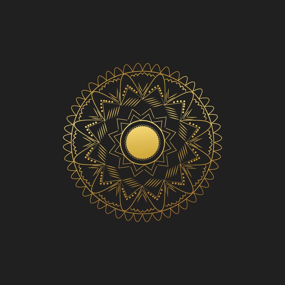creative mandala design with golden color vector