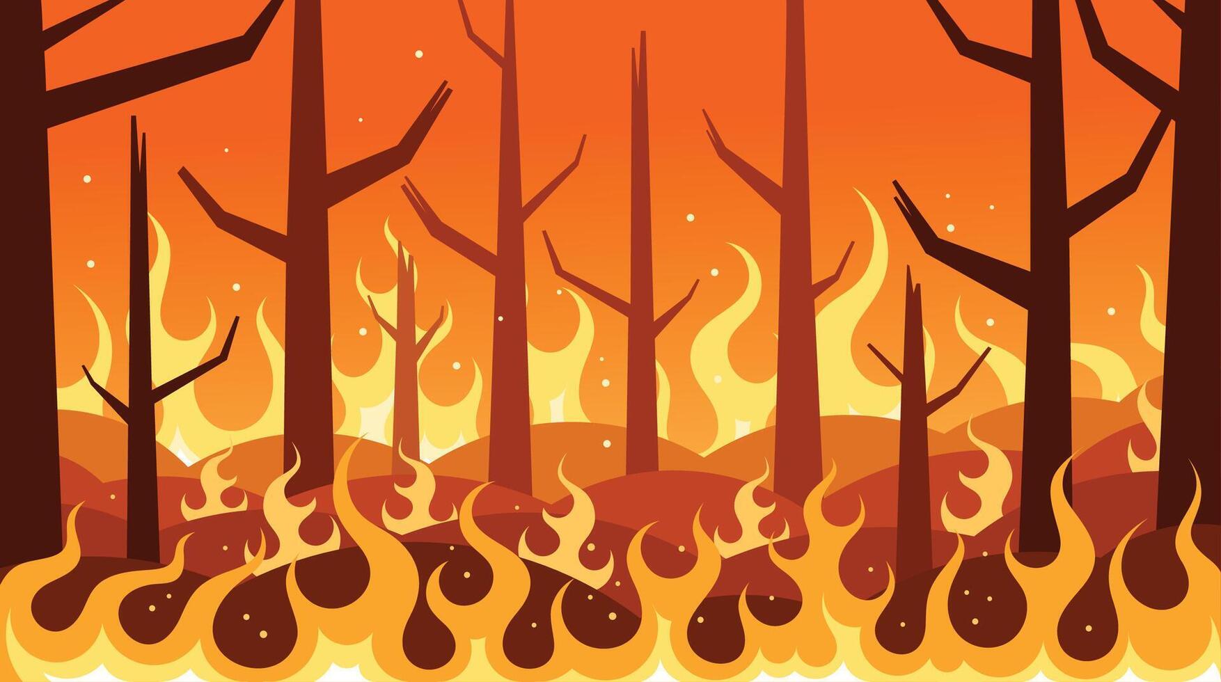 Forest Fire Disaster Illustration vector