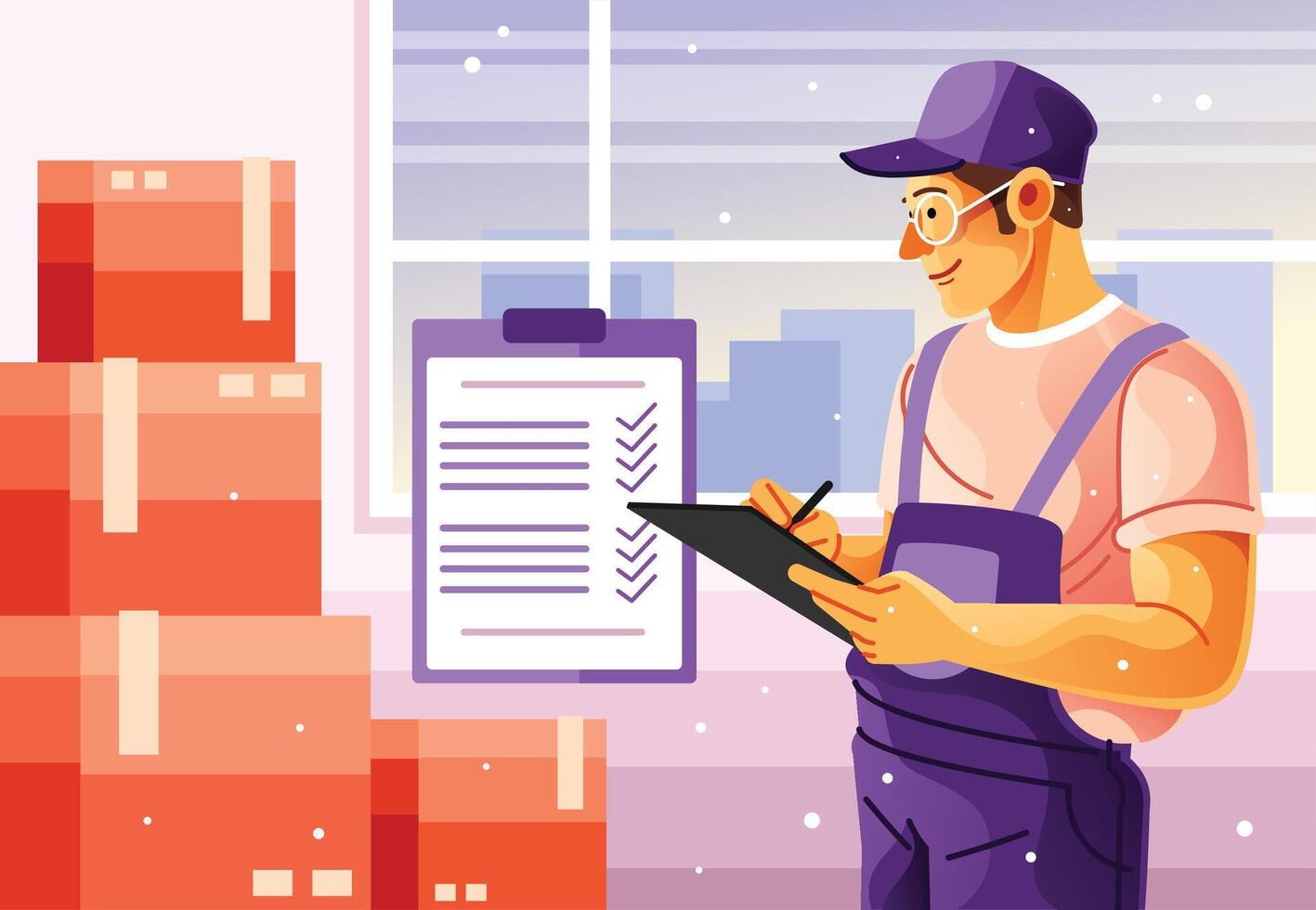 Warehouse Worker Illustration vector