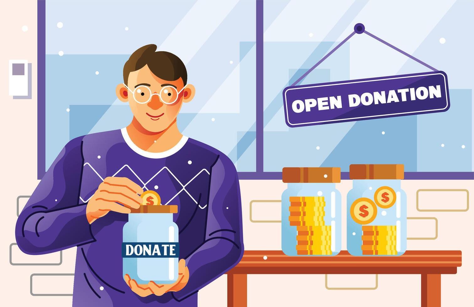 Open Donation Illustration vector