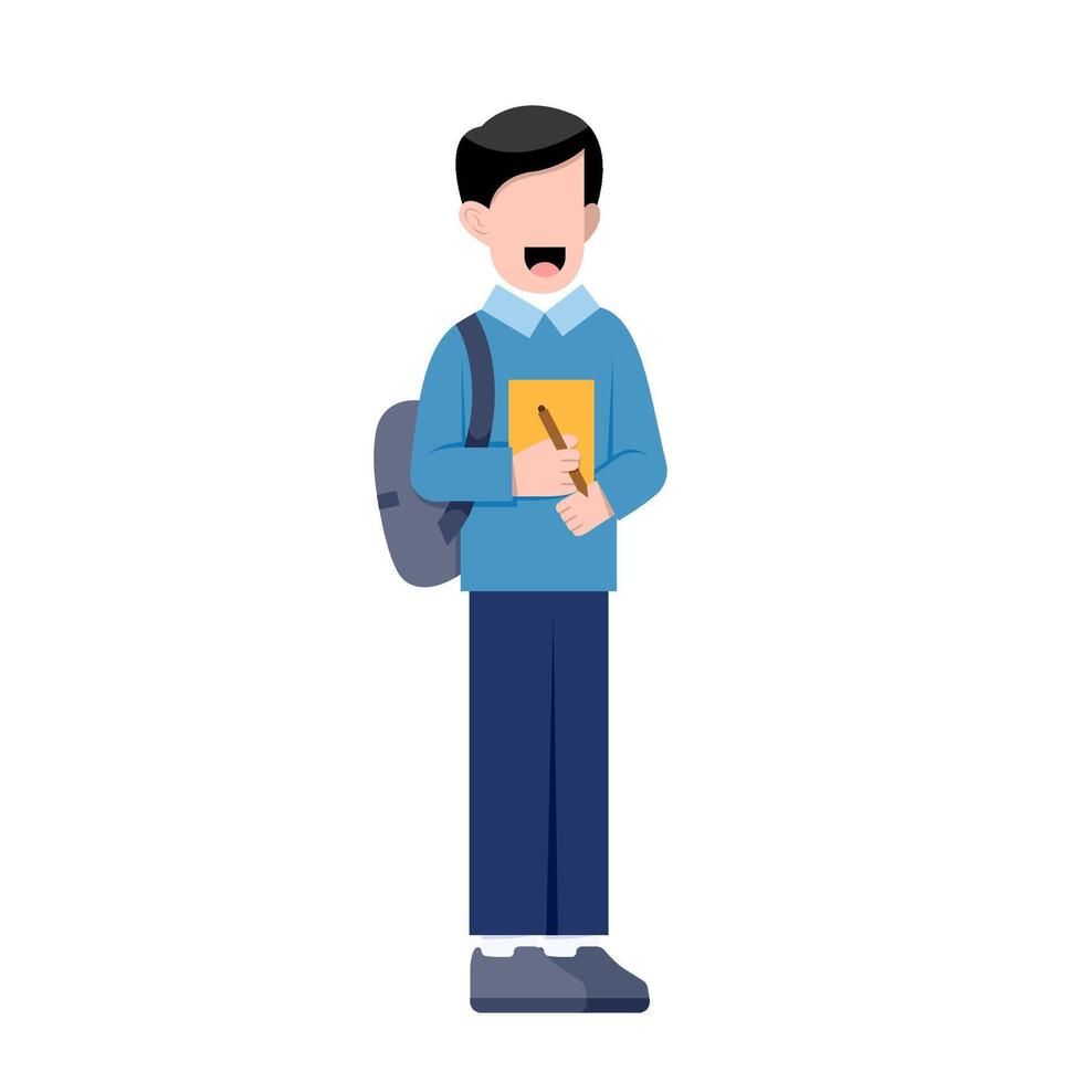 Faceless Character Of Male Student vector