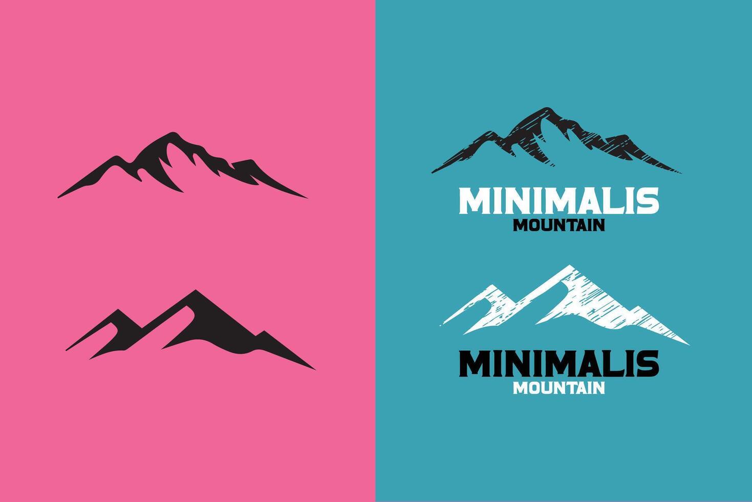 Mountain illustration with minimal text vector