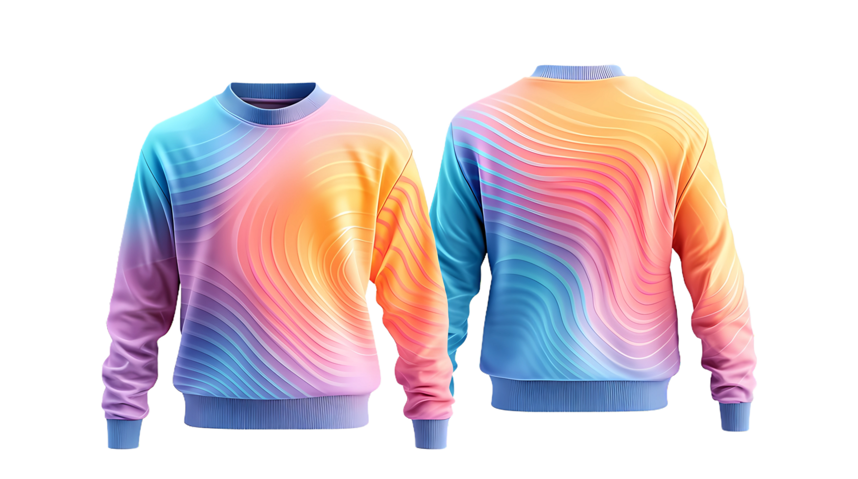 sweatshirt with colorful waves on it png