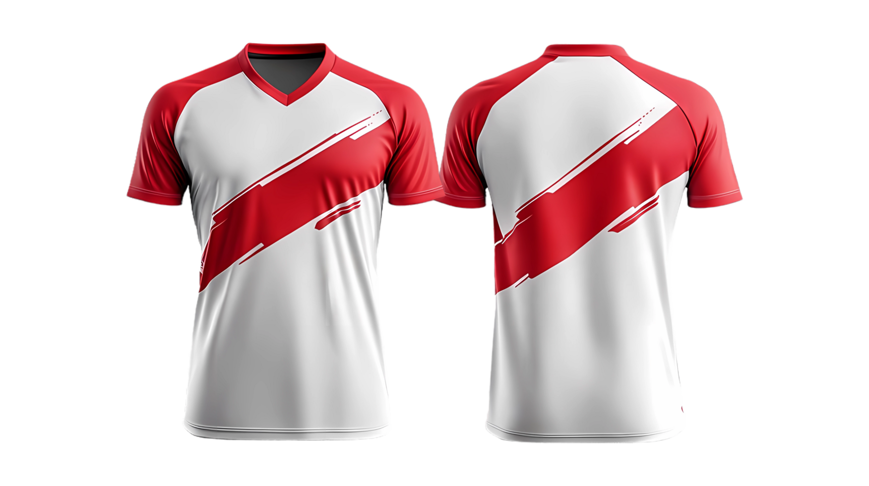 a soccer jersey with red and white stripes png