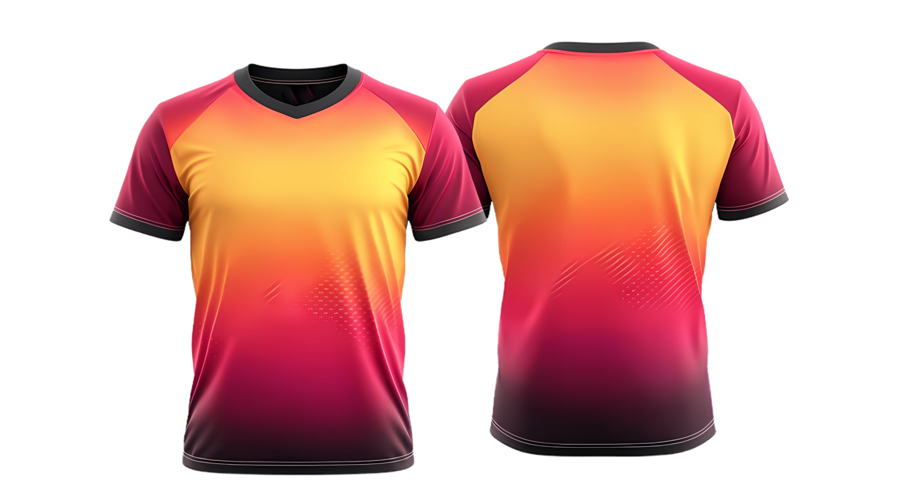 front and back soccer jerseys on transparent background png