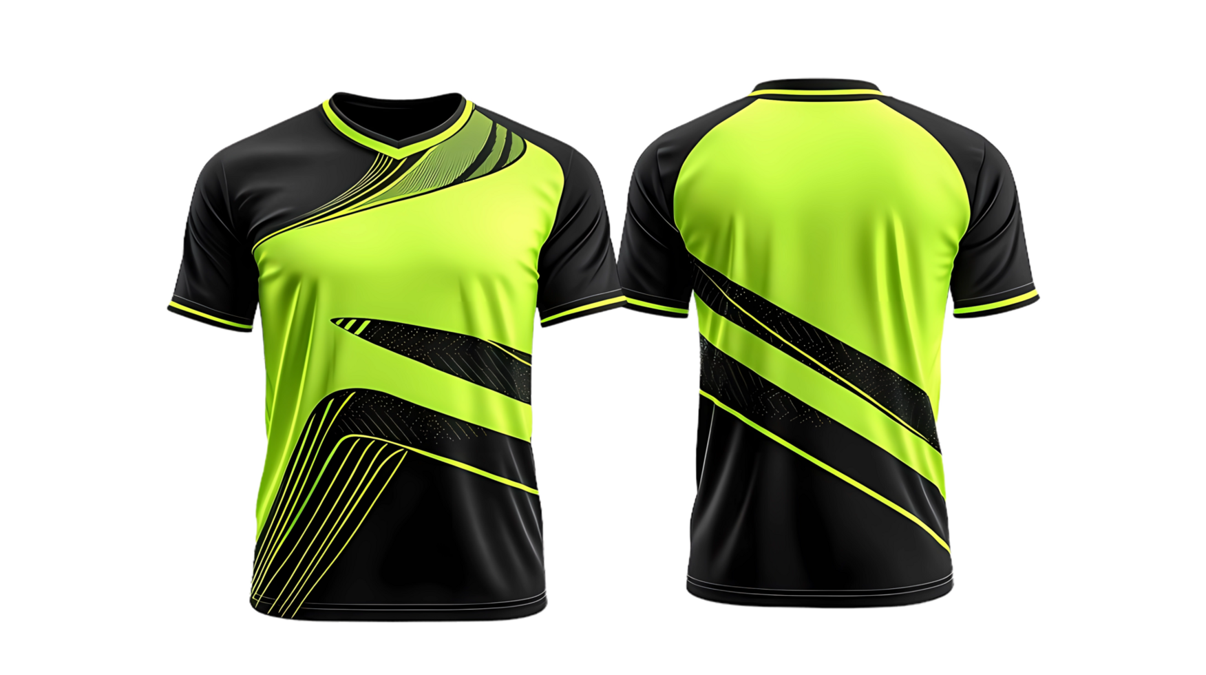 a yellow and black soccer jersey on a transparent background png