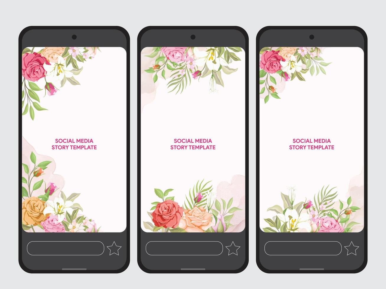 Beautifull Floral Social Media Template Design vector