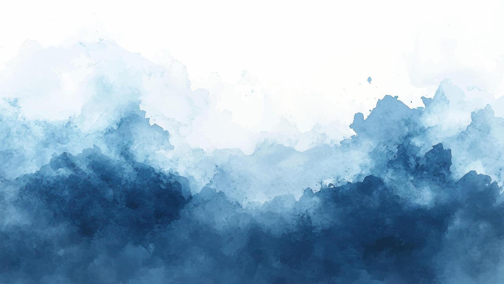 Abstract horizontal watercolor background. Hand drawn blue texture Brush stroked painting pastel color watercolour vector