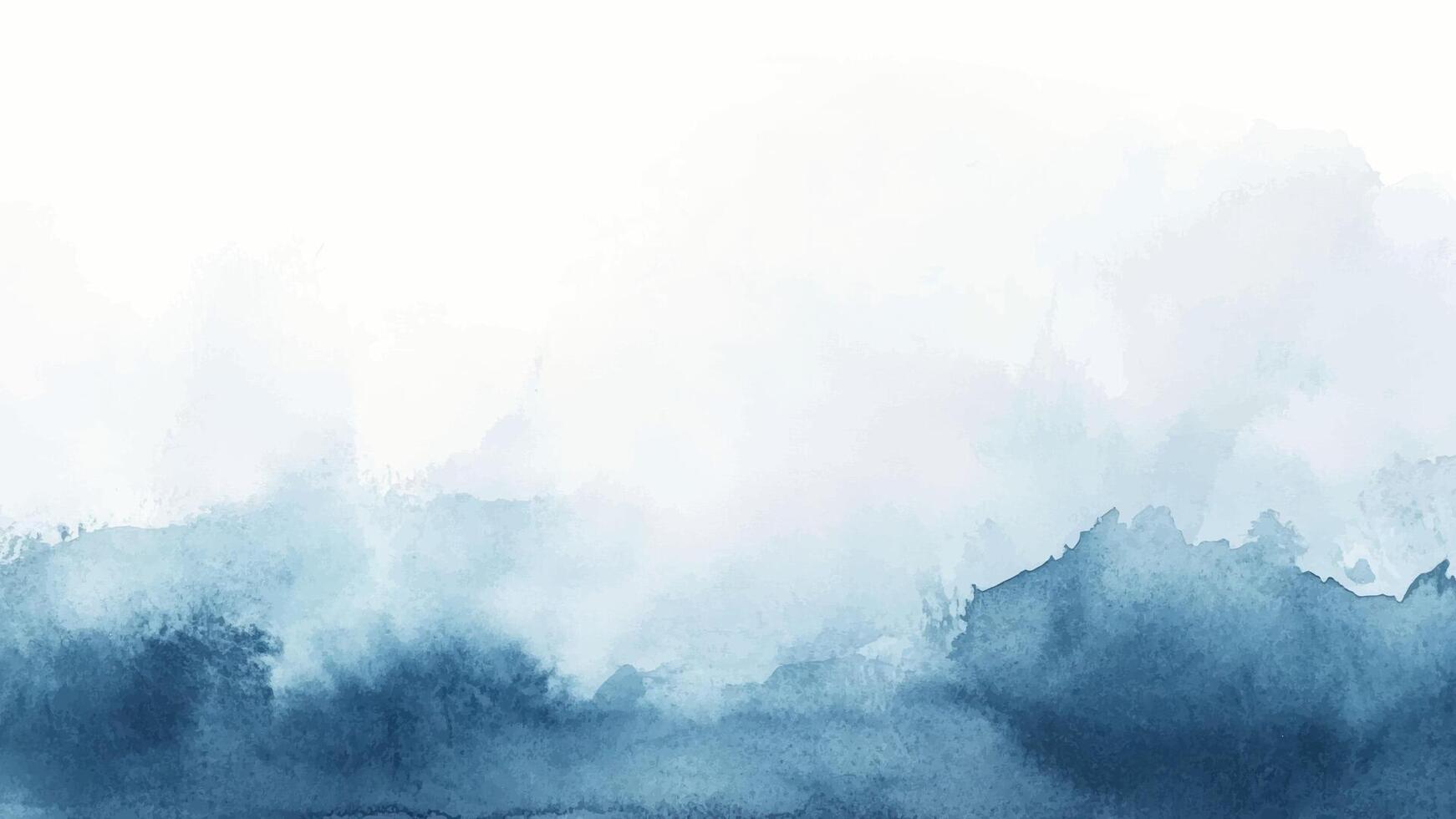 Abstract horizontal watercolor background. blue texture. Brush stroked painting pastel color watercolour vector