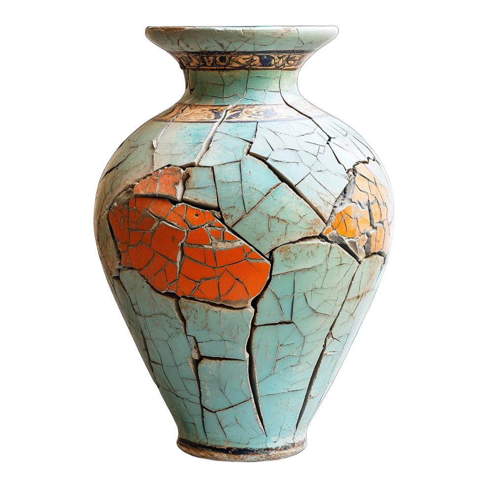 Broken vase on transparent background png