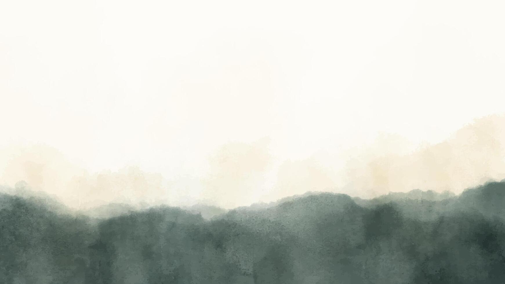 Abstract horizontal green dark watercolor background. Hand drawn texture. Brush stroked painting pastel color watercolour vector