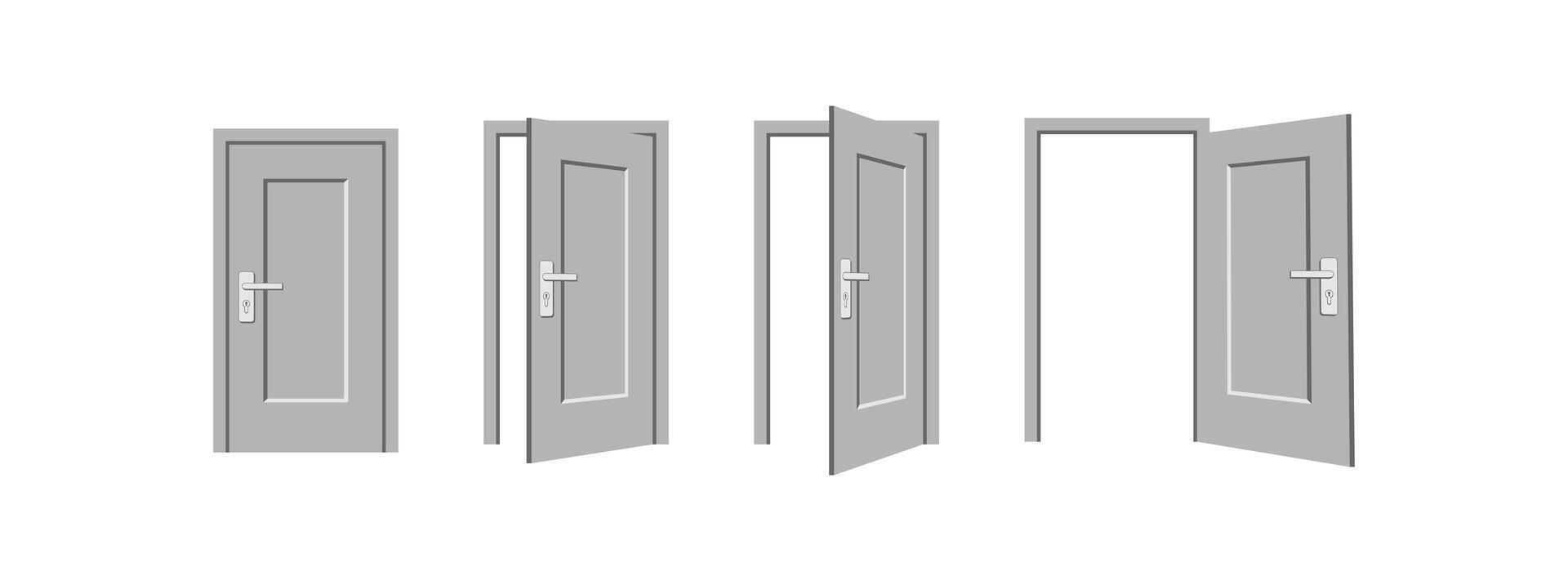 doors opening and closing front view vector