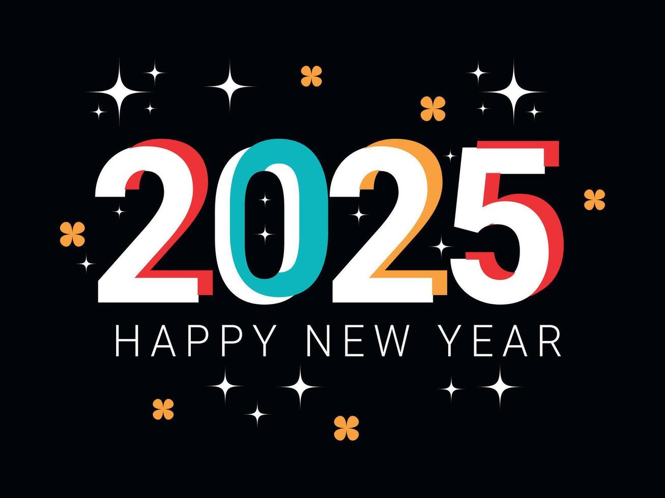 2025 Happy New Year Celebration Card Design vector