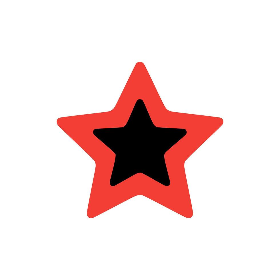 Star flat icon. Red and black stars symbol design. vector