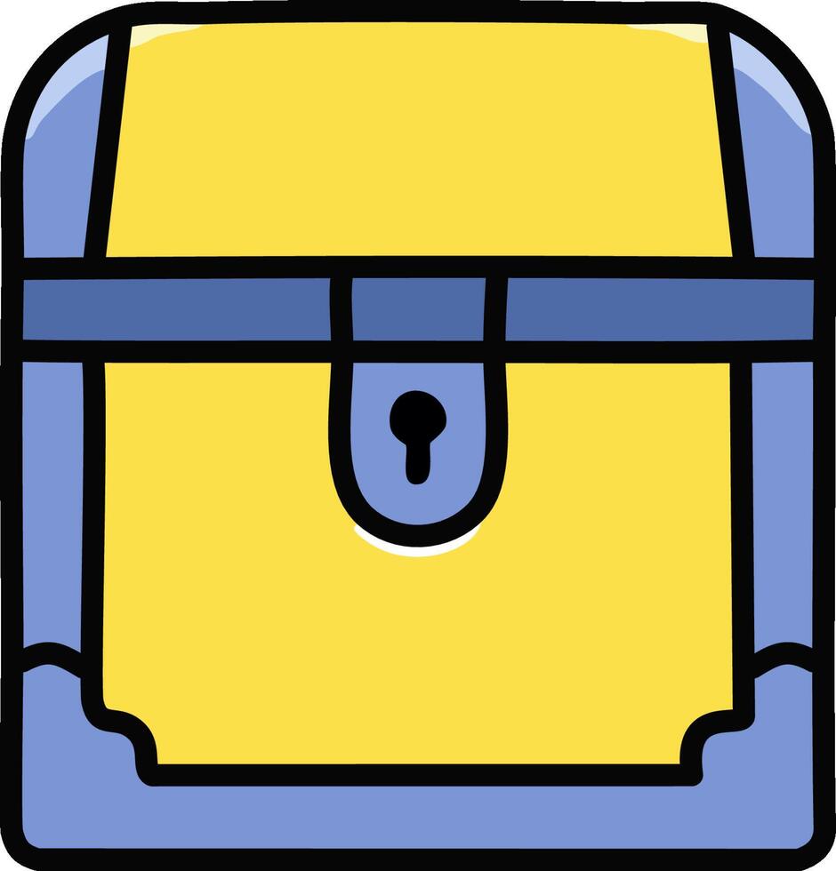 Treasure chest icon. Flat color design illustration. vector