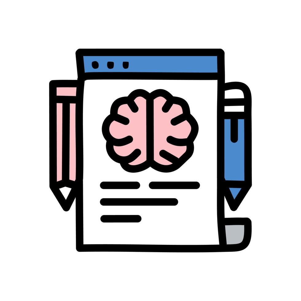 Brainstorming illustration. Planning filled design editable stroke icon. vector