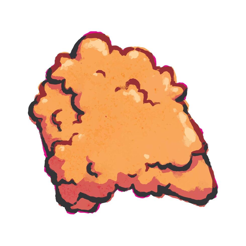 Crispy fried chicken breast vector