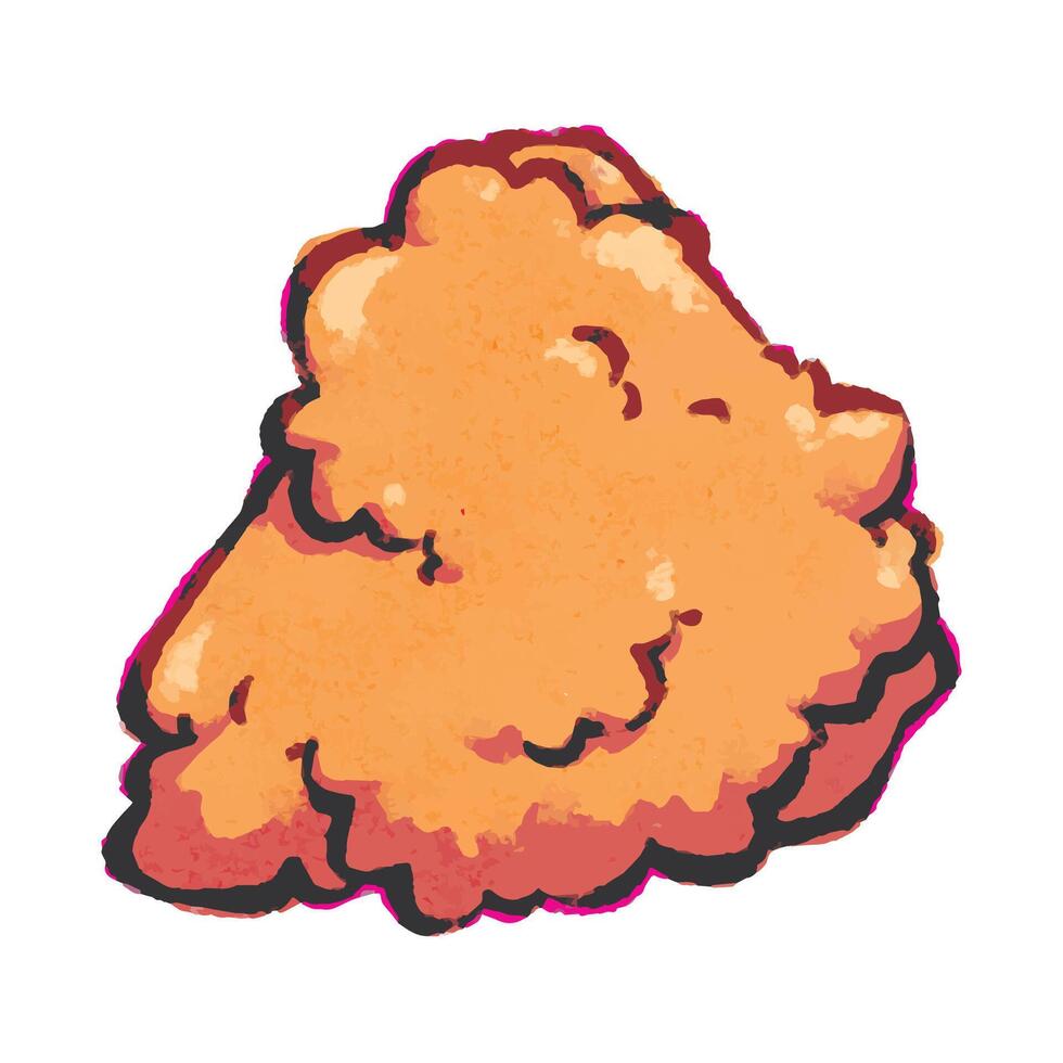 Crispy fried chicken thigh vector