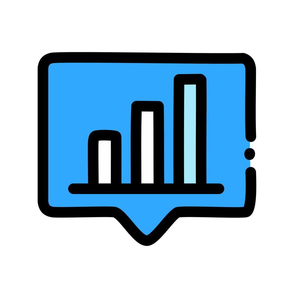 Clean trend look data analytics icon. Bar chart illustration. vector