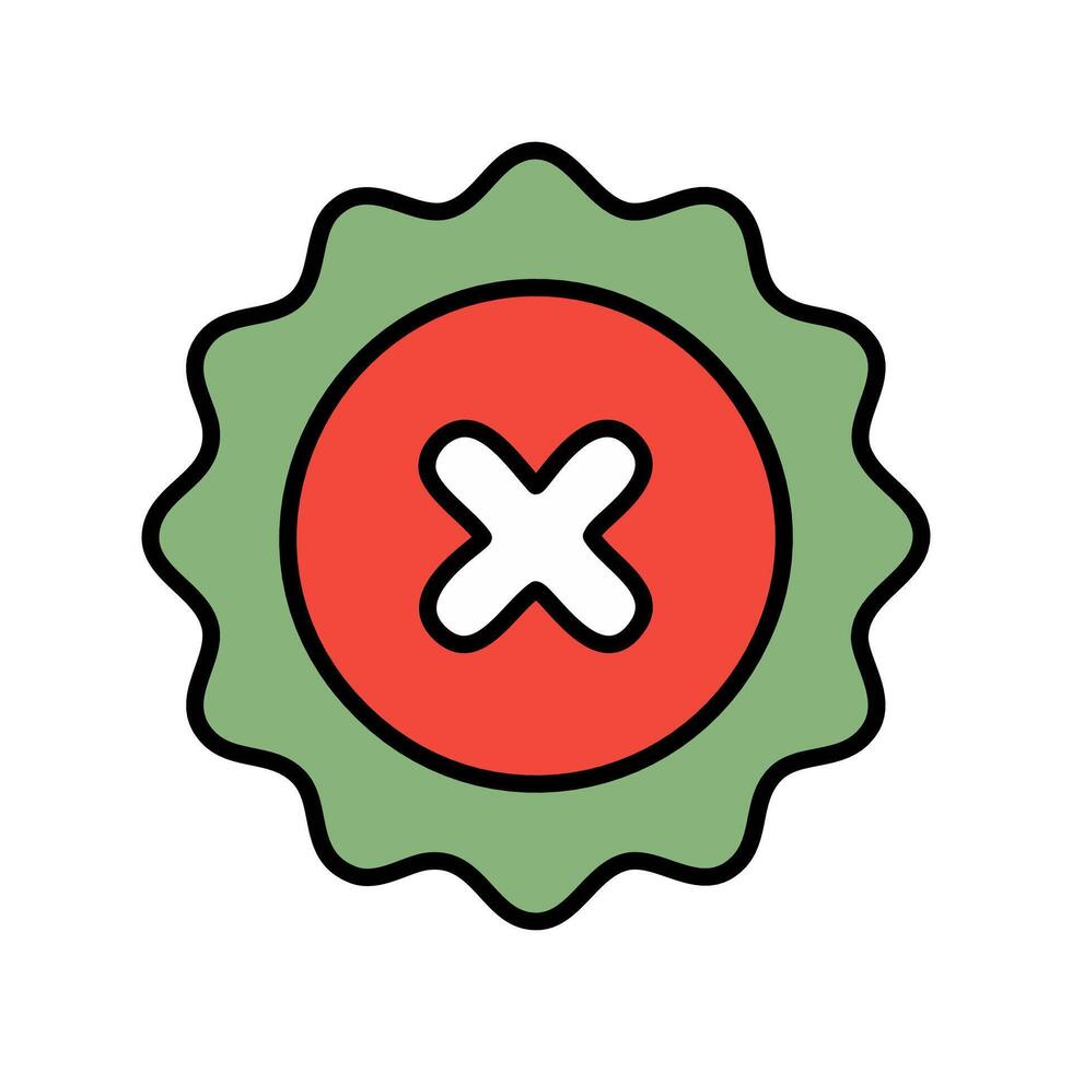 Cancel icon badge design. X cross seal design. vector