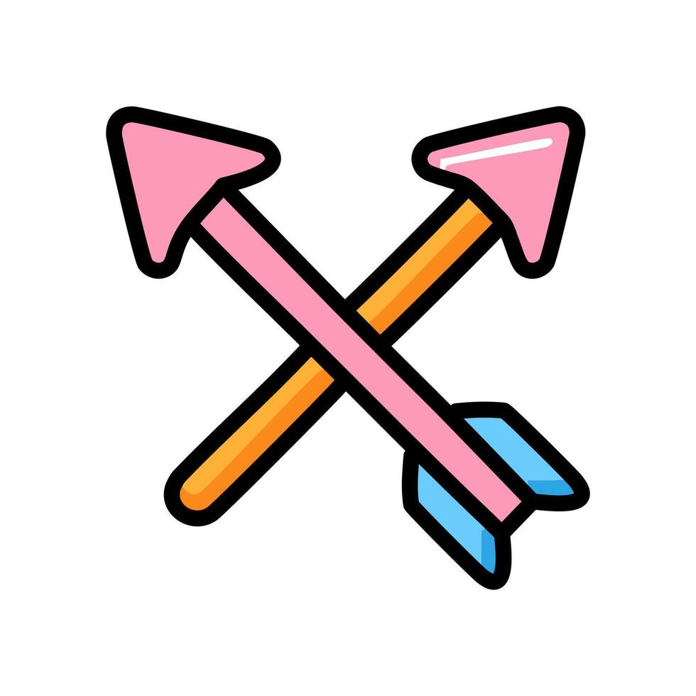 Crossed arrows icon. illustration, flat design. vector