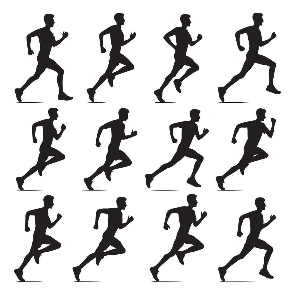 Shadowy outline of someone in motion vector