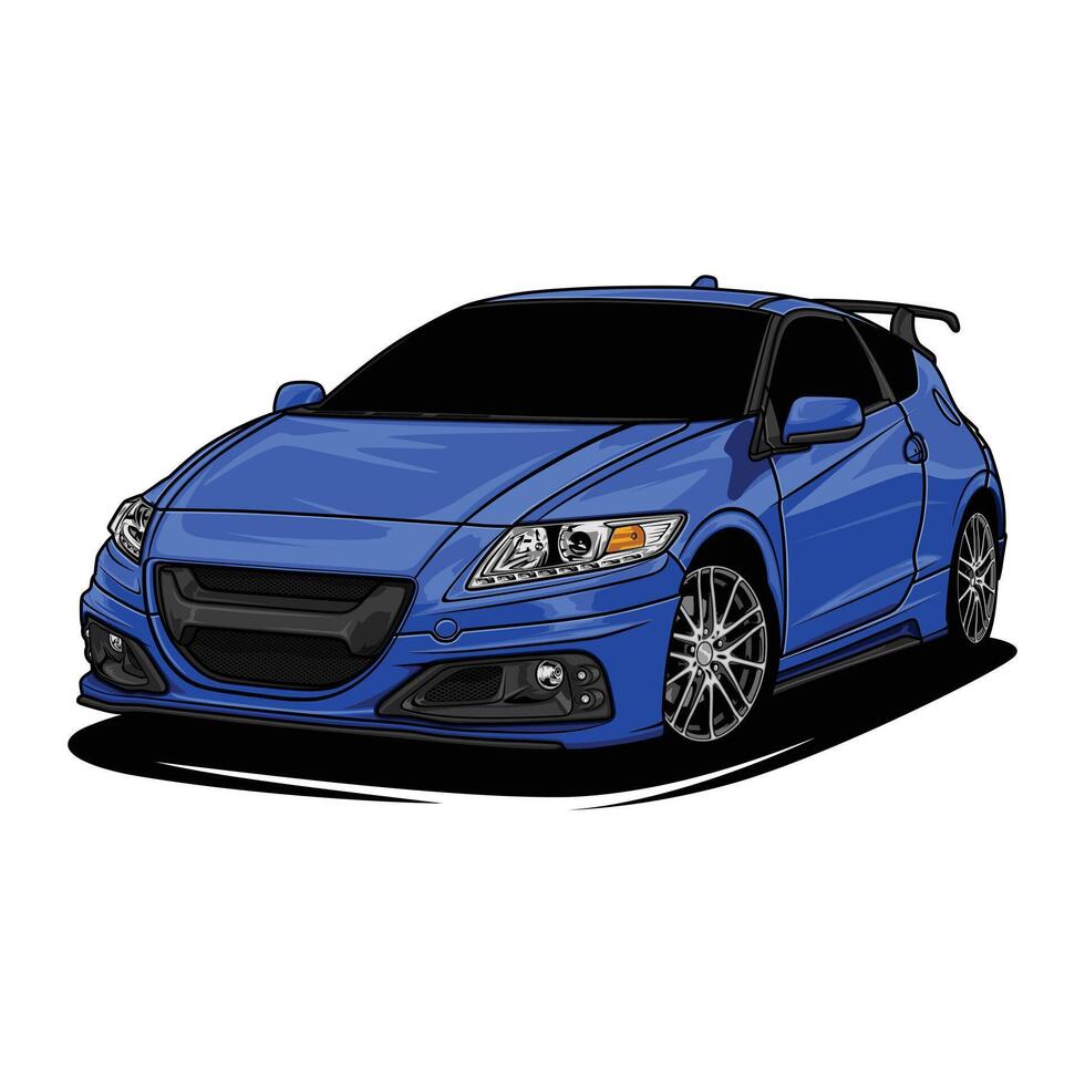A Blue car CRZ ZF1 vector