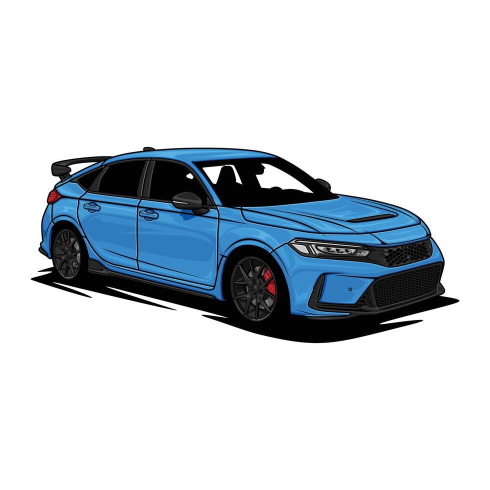 Blue Car Civic Type R vector