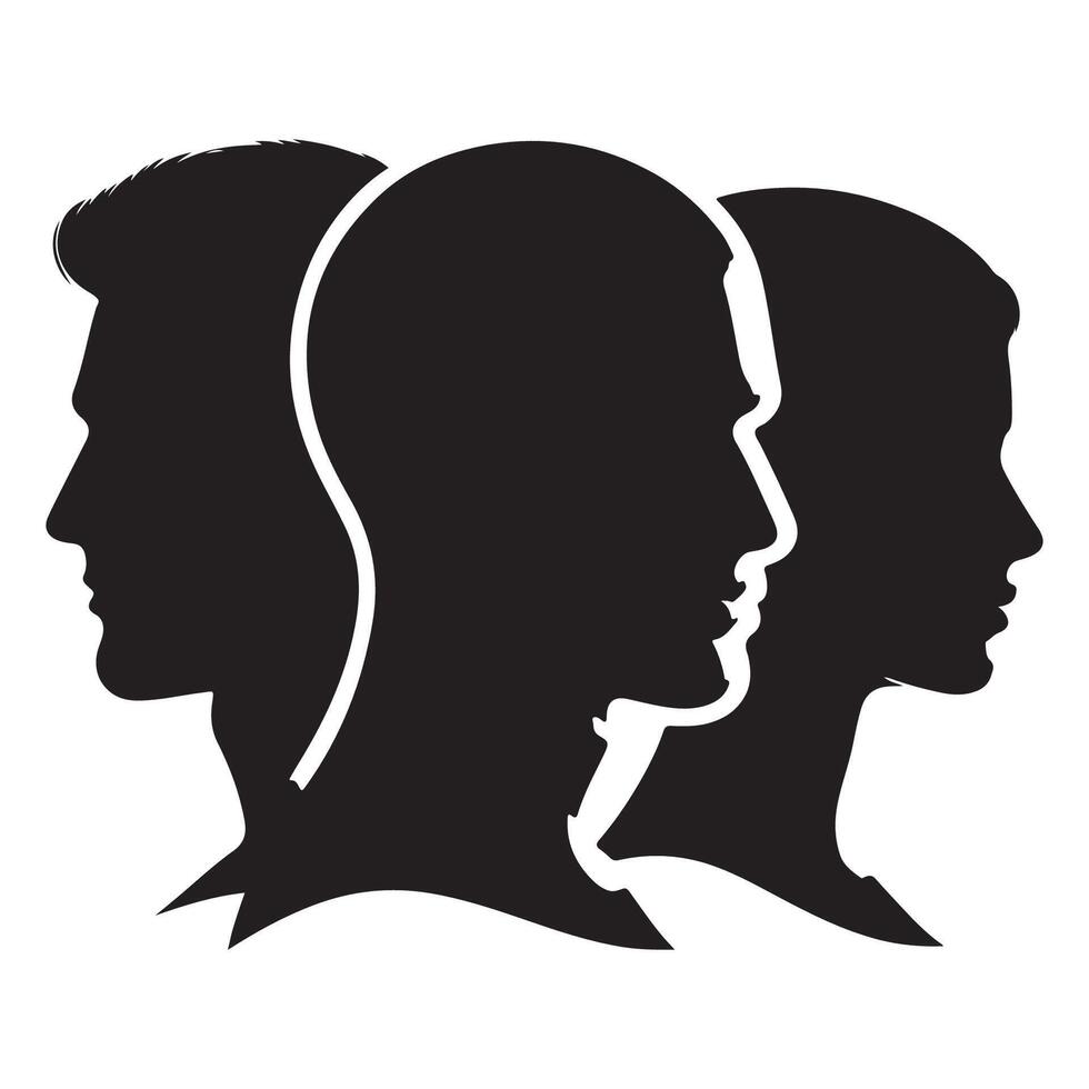Silhouette sketch of a person's head and shoulders vector