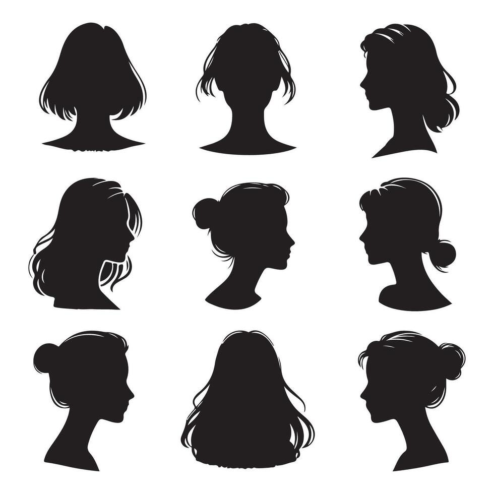 Silhouette contour of a person's head and shoulders vector
