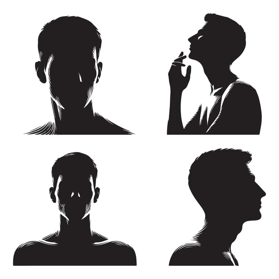 Shadowed image of a person's head and shoulders vector