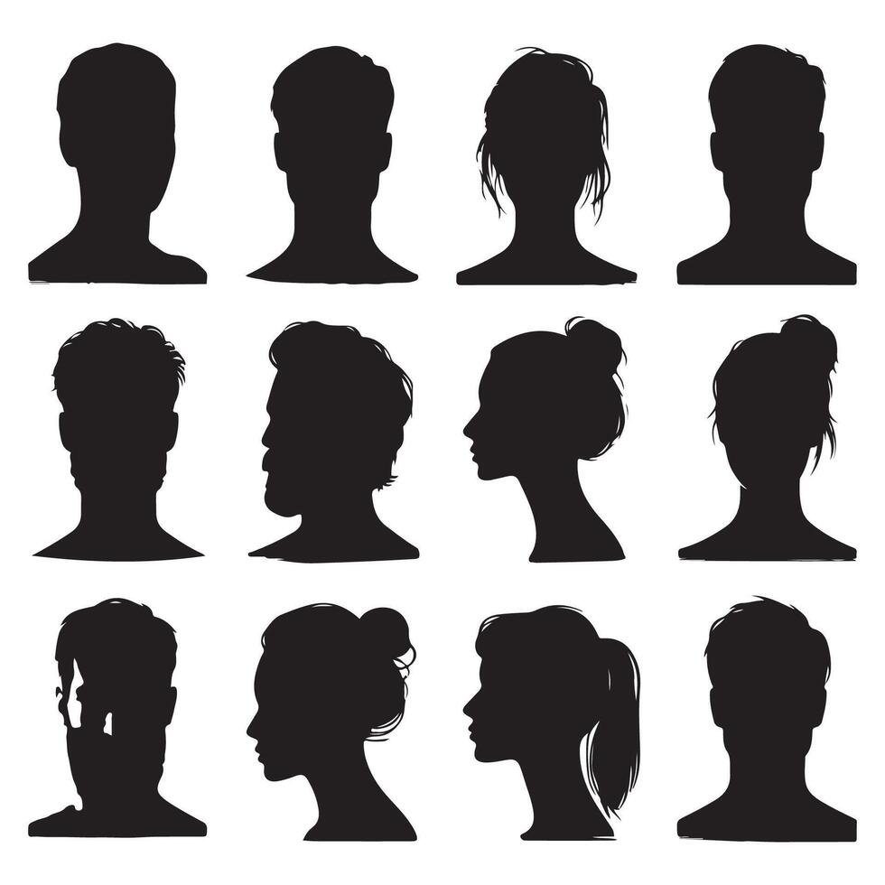 Silhouette visual of a persons head and shoulders vector