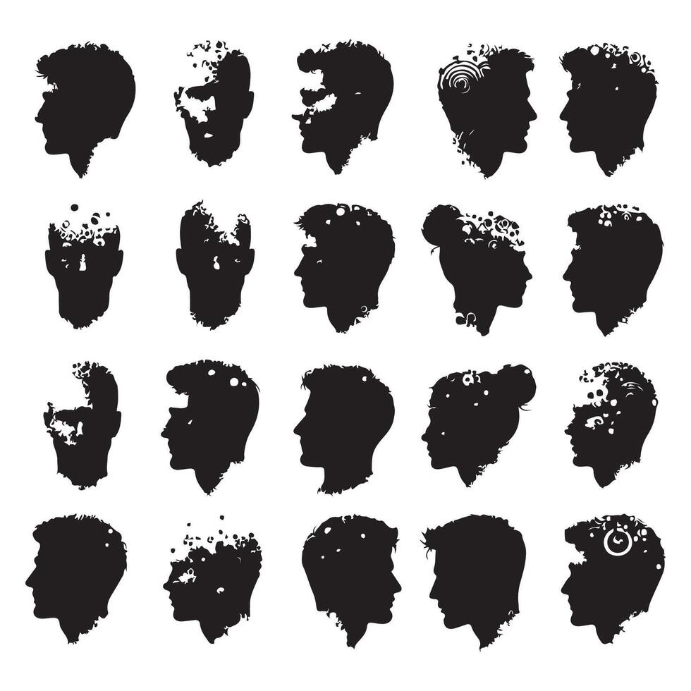 Profile showing a person's head and shoulders vector