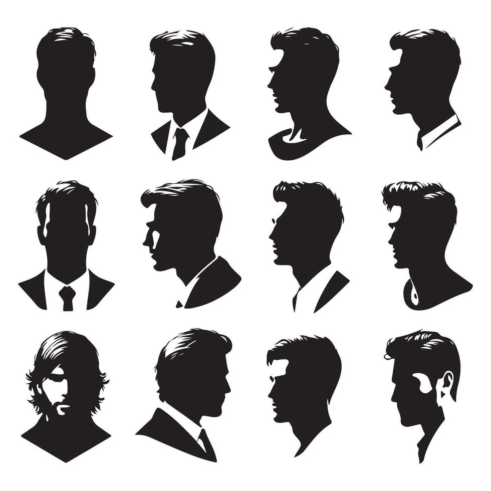 Outline depicting a person's head and shoulders vector