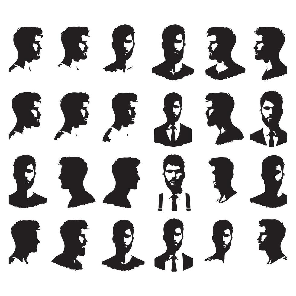 Silhouette representation of an individual's head and shoulders vector