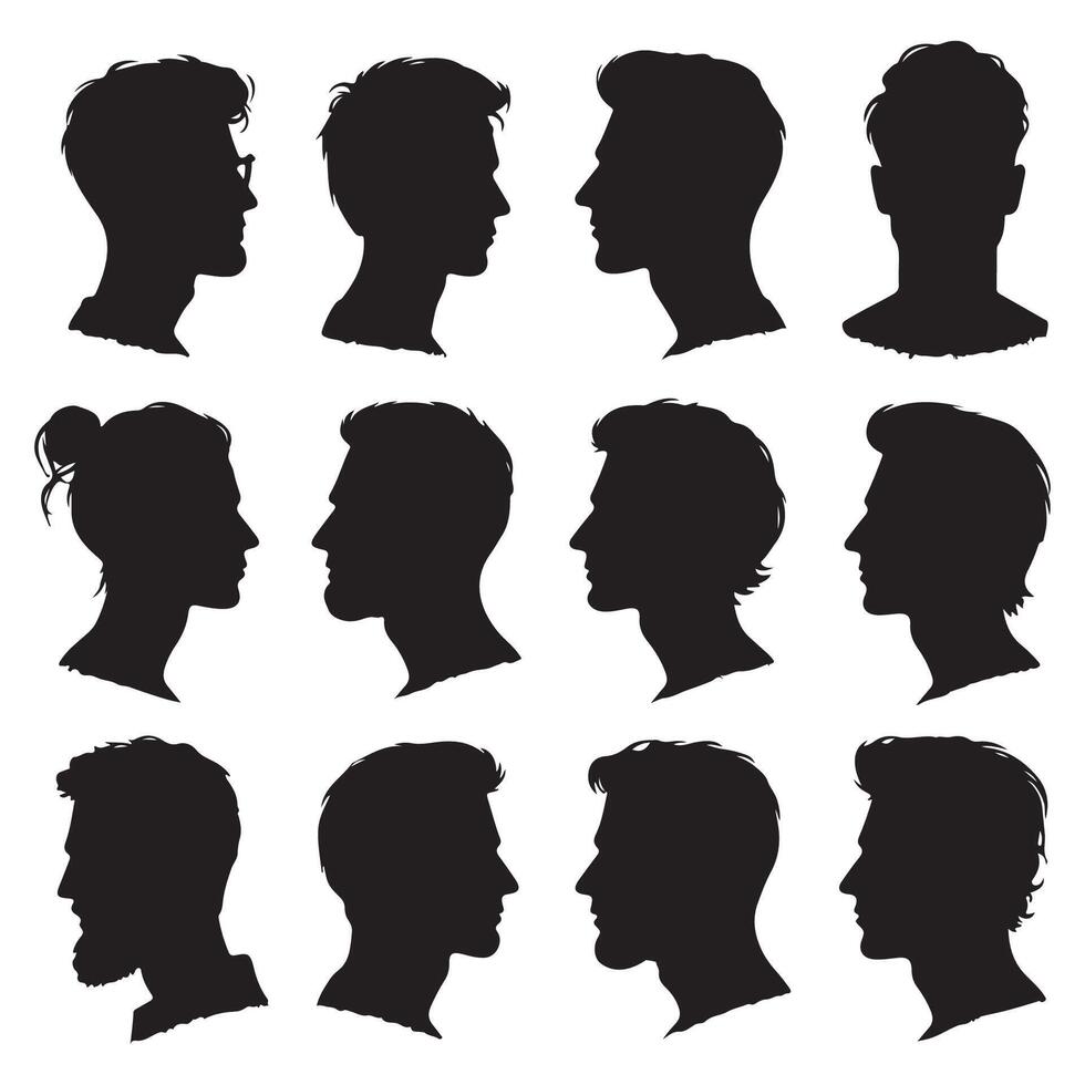 Silhouette shape of an individuals head and shoulders vector