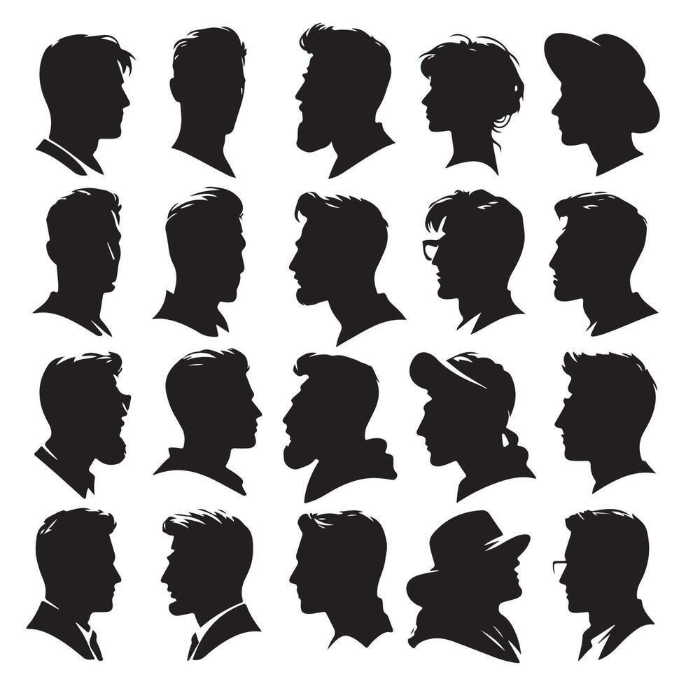 Silhouette formation of a person's head and shoulders vector