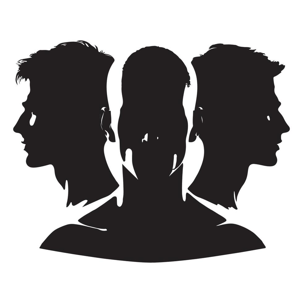 Silhouette profile of a person's head and shoulders vector
