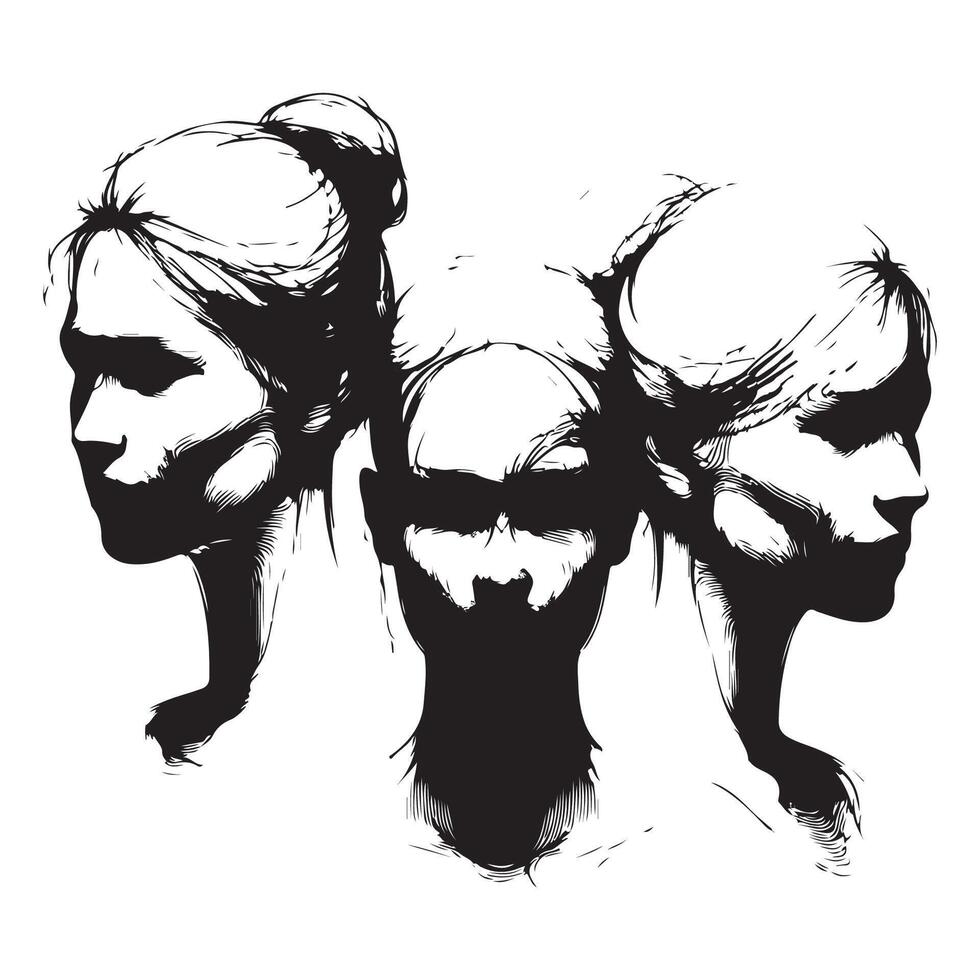 Silhouette version depicting a persons head and shoulders vector
