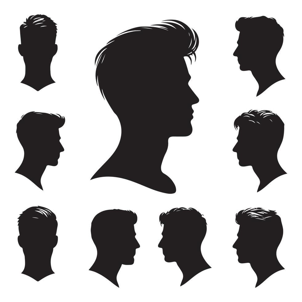 Darkened shape of a person's head and shoulders vector