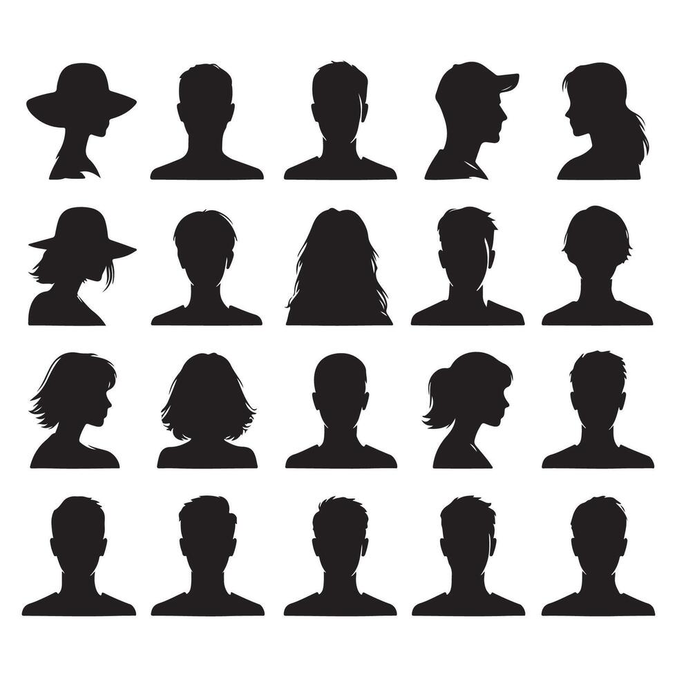 Silhouette depiction of a person's shoulders and head vector