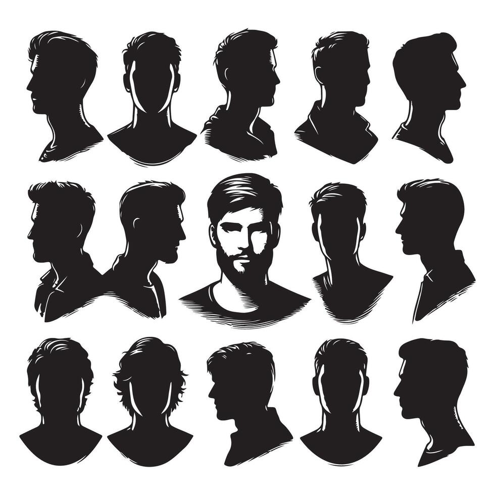 Silhouette contour representing a persons head and shoulders vector