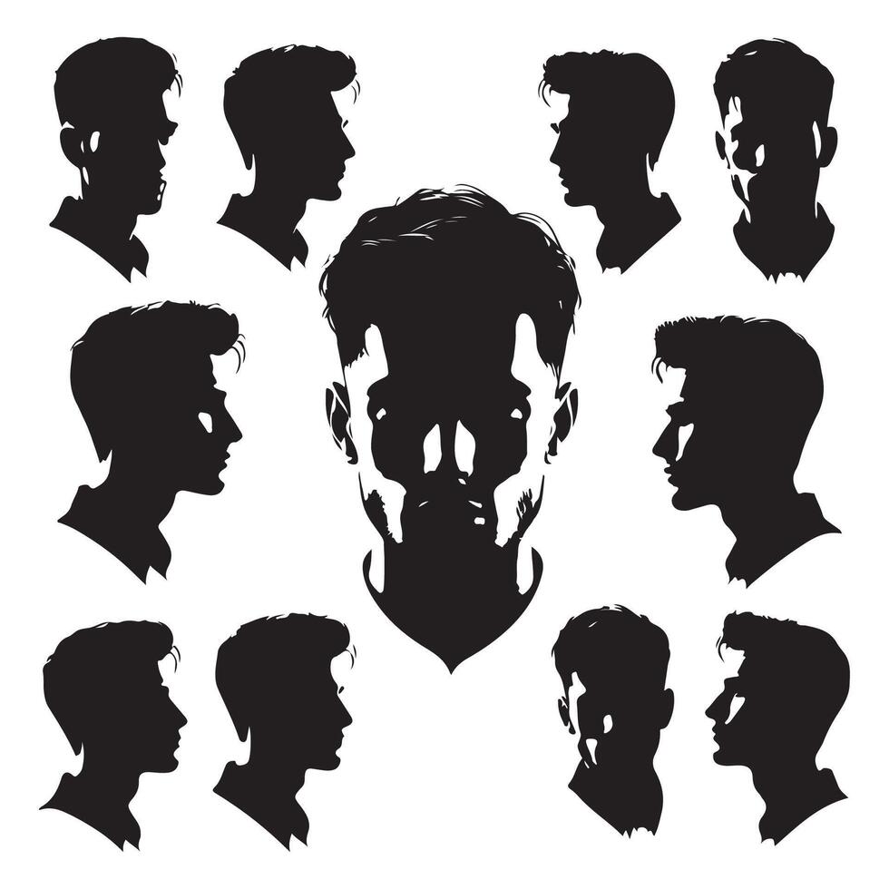 Shaded figure showing a persons head and shoulders vector